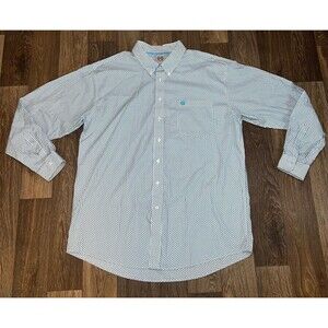 Cinch Shirt Men's 2XL Blue Geo Print Diamonds Long Sleeve Western Preppy